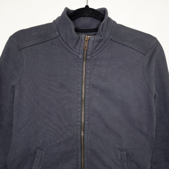 American Giant Moto Full Zip Jacket Sweatshirt Steel Blue F7 - Picture 5 of 6